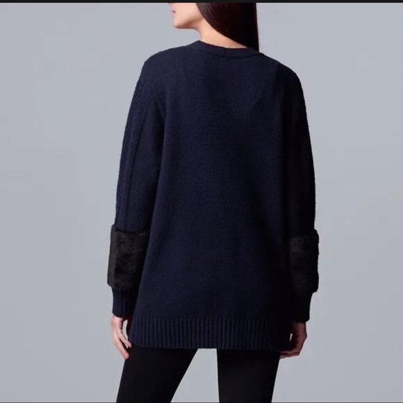 Vera Vera Wang Faux Fur Coatigan - Picture 3 of 3